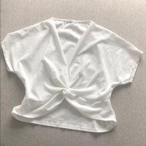Zara white crop top